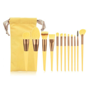 Meigipintslite komplekt SET OF 12 MAKEUP BRUSHES YELLOW