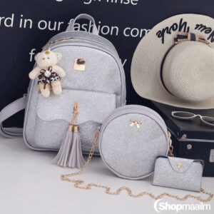 Seljakott, kott, kaardihoidja Silver backpack 3 pcs 2