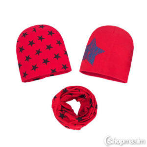 Mütsid ja torusall Star 3 pcs red