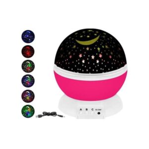 Öölamp - projektor Starry sky pink