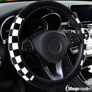 Roolikate Steering wheel cover black - white