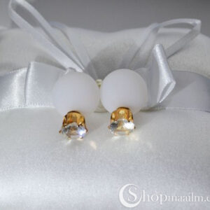 Kahepoolsed kõrvarõngad Stone double stud earrings