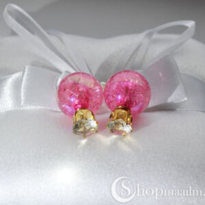 Kahepoolsed kõrvarõngad Stone double stud earrings 5