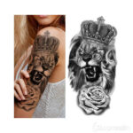 Ajutine tatoveering Temporary tattoo angry lion