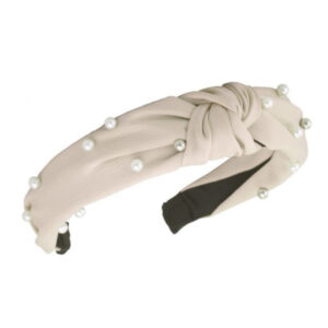 Peavõru Turban headband light cream pearls