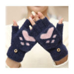Kindad - sõrmeotsteta kindad Women's fingerless gloves blue cat