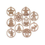 Jõuluehted Wooden baubles - 10 pcs