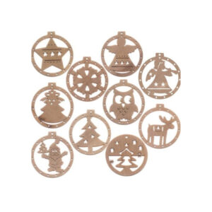 Jõuluehted Wooden baubles - 10 pcs
