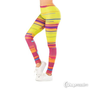 Naiste retuusid Yellow striped leggings - S/M