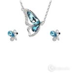 Kaelakee ja kõrvarõngad Blue butterflies set