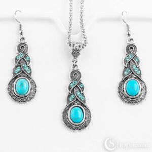 Kaelakee ja kõrvarõngad Blue vintage set