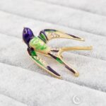 Pross Green bird brooch
