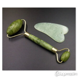 Jadeiidist massaažirullik + Gua Sha massaažikivi Jade roller 3