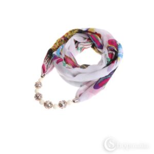 Kaelasall Necklace scarf white