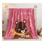 Laste tekk Soft blancket with print 100x150 cm bear