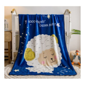 Laste tekk Soft blancket with print 100x150 sheep