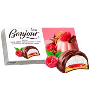 Magustoit Bonjour panna cotta and raspberry