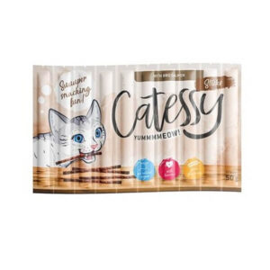 Kassi maiuspulgad 10 x 5 g Catessy Sticks BBQ lõhe