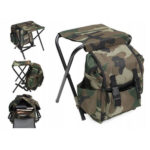 3in1 Kalastustool + Seljakott + Kott Fishing chair with backpack folding bag 3in1 military color