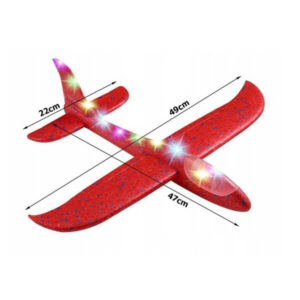 LED valgusega vahtplastist lennuk, punane