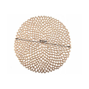 Pyöreä pitsimäinen pöytämatto, kulta