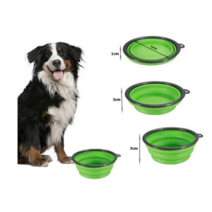 Складная силиконовая миска для собак – 400 мл, с карабином