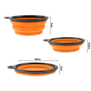 Silikoonist kokkupandav kauss koertele ja kassidele – 800 ml, karabiiniga