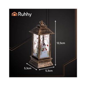 Small Copper LED Christmas Lantern – Battery-Powered Decoration