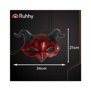 Deemonimask sarvedega – punane/must