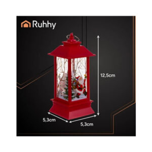 Small Red LED Christmas Lantern – Battery-Powered Decoration