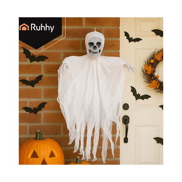 White hanging skeleton decoration ww Hanging Skeleton Decoration – 70 cm