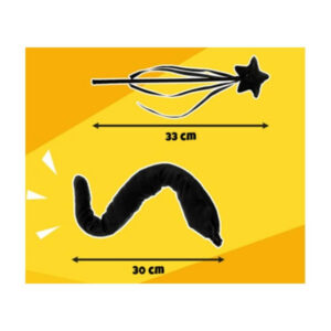 Melns kaķa kostīms meitenēm – 7-daļīgs komplekts