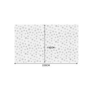 Didelė Kalėdų staltiesė 220×140 cm – balta su sidabrinėmis snaigėmis