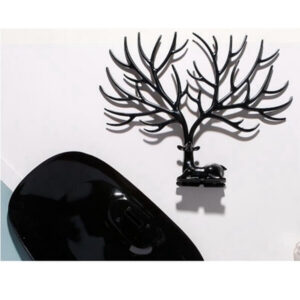 Juvelierizstrādājumu turētājs – aproču, auskaru un kaklarotu organizētājs “Koks” melnā tonī