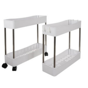 Kilnojamas virtuvės ir vonios kambario stovas su ratukais – 4 aukštų laikymo lentyna