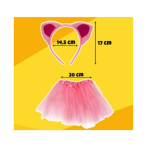 Rozā kaķa kostīms meitenēm – 4-daļīgs komplekts