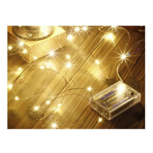 Paristokäyttöiset LED-joulunvalot 100 LEDiä, lämmin valkoinen valo, 10 m