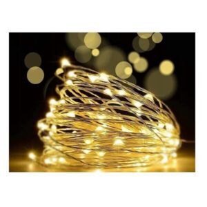 Patareidega LED-jõulutuled 100 LED-i, soe valge valgus, 10 m