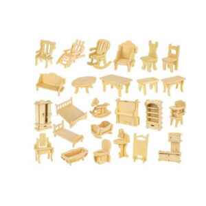 Puidust nuku mööblikomplekt – 34 osa