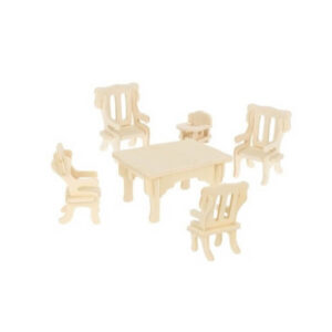 Koka leļļu mēbeļu komplekts – 34 daļas