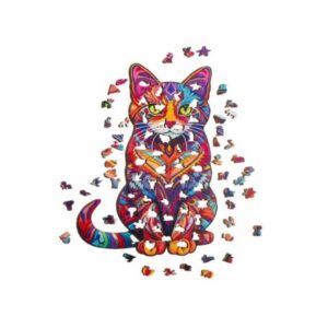 Koka kaķu puzle – 130 detaļas, ideāla dāvanu ideja!