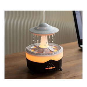 UFO-kujuline õhuniisutaja ja lõhnadiffuuser LED-valgustuse ja puldiga
