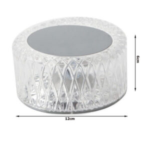 Kristall-laualamp LED valge valgusega (puutejuhtimine, USB-laetav)