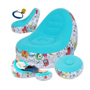 Uzpūšams krēsls ar kāju balstu + pumpis 