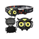 Led-pealamp – öökulli kujuline, 4 valgusrežiimiga, reguleeritav peapael