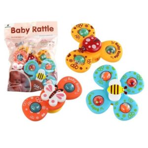 Sensory toy – Spinners: Ladybug, Bee, Butterfly with suction cups