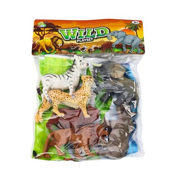 Set of 6 Wild Animal Figurines 1 Комплект из 6 фигурок животных
