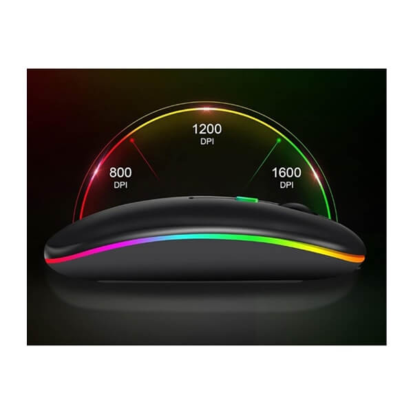 Slim 2.4 ghz bluetooth control optical mouse Black w 1 Plāna 2.4 GHz Bluetooth vadāma optiskā pele – melna