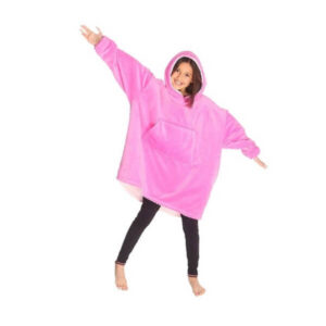 Šiltas didelio dydžio (oversize) vilnos džemperis XXL 2in1 – Rožinis