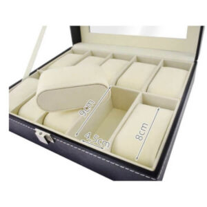 Pulksteņu un aksesuāru organizators – 10 nodalījumi, melns